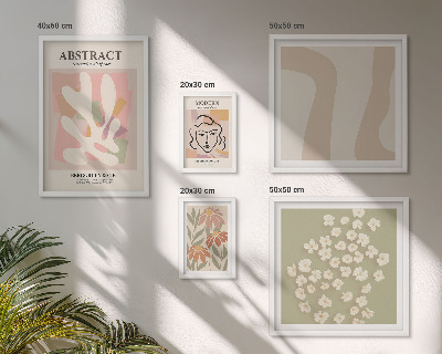 Ensemble de 5 tableaux Intérieur élégant à fleurs abstraites