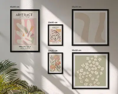 Tableaux décoratifs fleurs abstraites ensemble de 5 pièces pour intérieur élégant