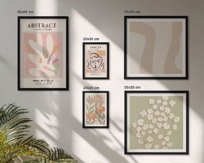 Ensemble de 5 tableaux Intérieur élégant à fleurs abstraites