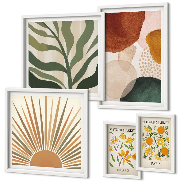 Tableau de décoration murale Géométrie graphique végétale élégante
