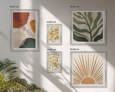 Tableau de décoration murale Géométrie graphique végétale élégante