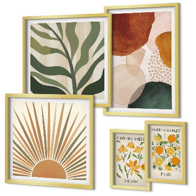 Tableau de décoration murale Géométrie graphique végétale élégante