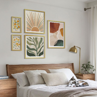 Tableau de décoration murale Géométrie graphique végétale élégante