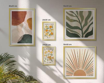 Tableau de décoration murale Géométrie graphique végétale élégante