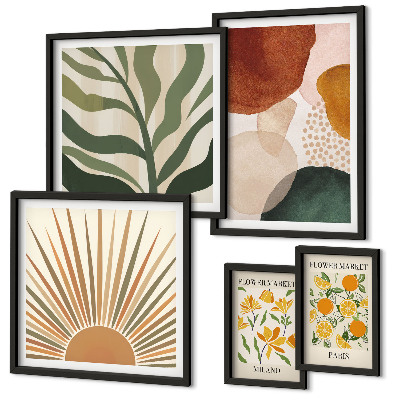 Tableau de décoration murale Géométrie graphique végétale élégante