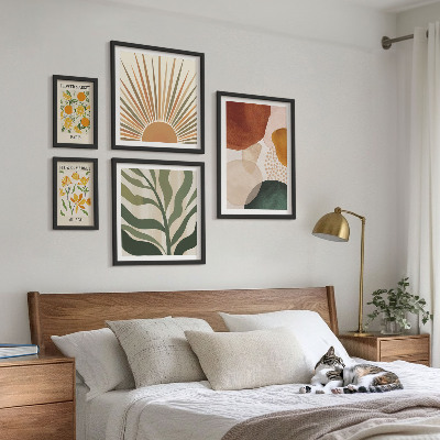 Tableau de décoration murale Géométrie graphique végétale élégante