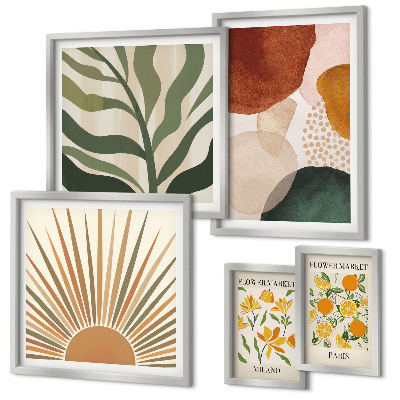 Tableau de décoration murale Géométrie graphique végétale élégante