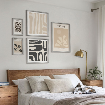 Lot de tableaux encadrés Motifs décoratifs végétaux élégants