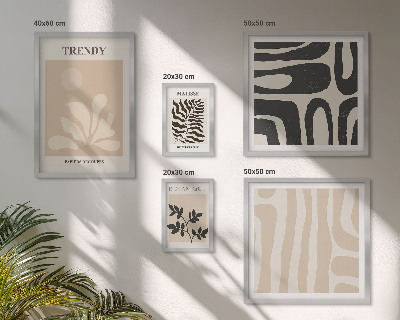 Lot de tableaux encadrés Motifs décoratifs végétaux élégants