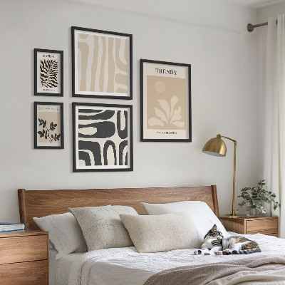 Lot de tableaux encadrés Motifs décoratifs végétaux élégants