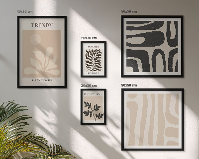 Lot de tableaux encadrés Motifs décoratifs végétaux élégants