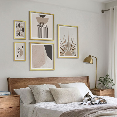Ensemble de 5 tableaux Formes géométriques abstraites