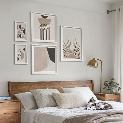 Ensemble de 5 tableaux Formes géométriques abstraites
