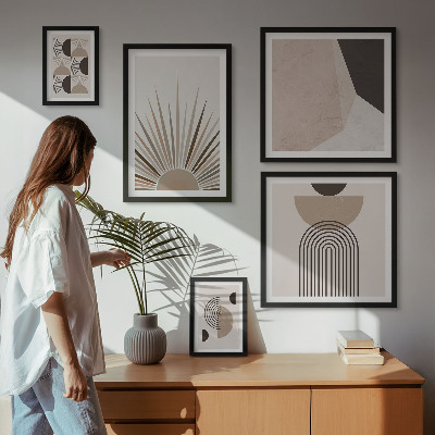 Ensemble de 5 tableaux Formes géométriques abstraites
