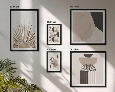 Formes géométriques abstraites ensemble de 5 tableaux