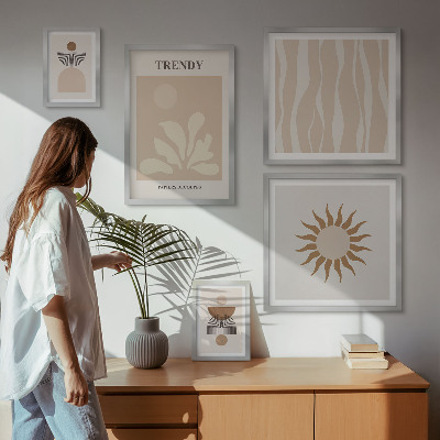 Lot de tableaux encadrés Décorations abstraites élégantes