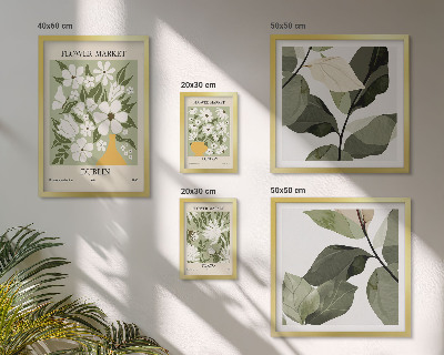 Ensemble de 5 tableaux Motifs floraux Londres Dublin Tokyo