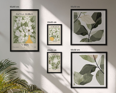 Ensemble de 5 tableaux Motifs floraux Londres Dublin Tokyo