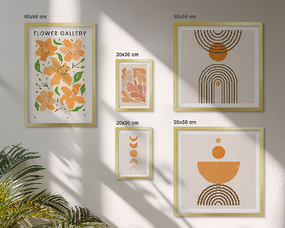 Tableau de décoration murale Fleurs et géométrie stylisées