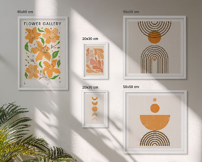 Tableau de décoration murale Fleurs et géométrie stylisées