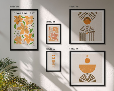 Tableau de décoration murale Fleurs et géométrie stylisées
