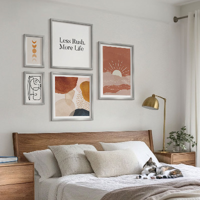 Lot de tableaux encadrés Graphismes abstraits stylés du soleil