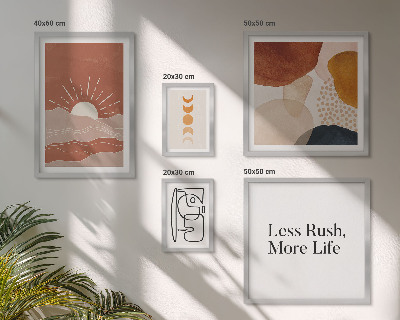Lot de tableaux encadrés Graphismes abstraits stylés du soleil