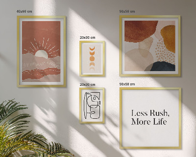 Lot de tableaux encadrés Graphismes abstraits stylés du soleil