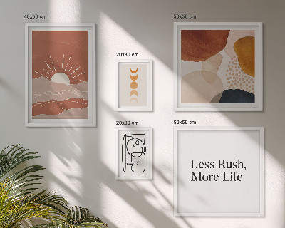 Lot de tableaux encadrés Graphismes abstraits stylés du soleil