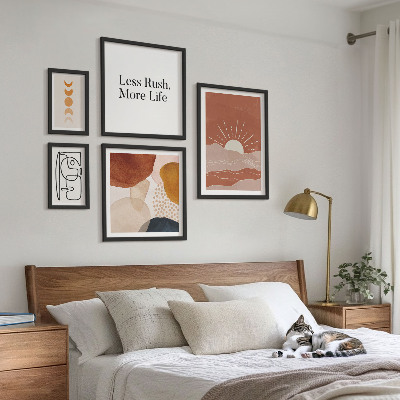 Lot de tableaux encadrés Graphismes abstraits stylés du soleil