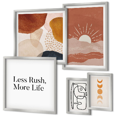 Lot de tableaux encadrés Graphismes abstraits stylés du soleil