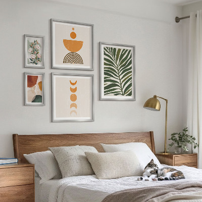 Ensemble de 5 tableaux Motifs végétaux formes bohèmes