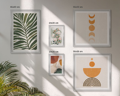 Ensemble de 5 tableaux Motifs végétaux formes bohèmes