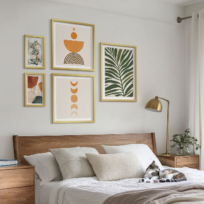 Ensemble de 5 tableaux Motifs végétaux formes bohèmes