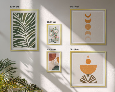 Ensemble de 5 tableaux Motifs végétaux formes bohèmes