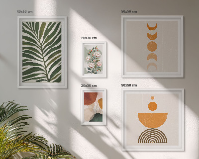 Ensemble de 5 tableaux Motifs végétaux formes bohèmes