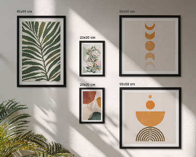 Ensemble de 5 tableaux Motifs végétaux formes bohèmes