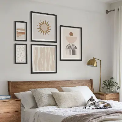 Lot de tableaux encadrés motifs géométriques inspirés par la nature