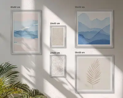 Feuilles de paysages abstraits ensemble de 5 tableaux