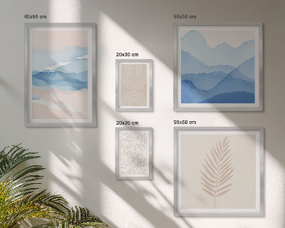 Ensemble de 5 tableaux Feuilles de paysages abstraits