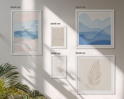Ensemble de 5 tableaux Feuilles de paysages abstraits
