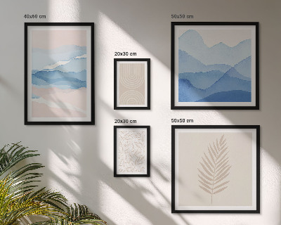 Ensemble de 5 tableaux Feuilles de paysages abstraits