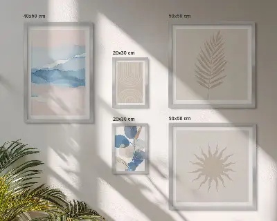 Tableau décoratif mural représentant des ondes végétales abstraites
