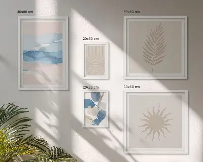 Tableau décoratif mural représentant des ondes végétales abstraites