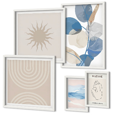 Lot de tableaux encadrés Plantes abstraites élégantes