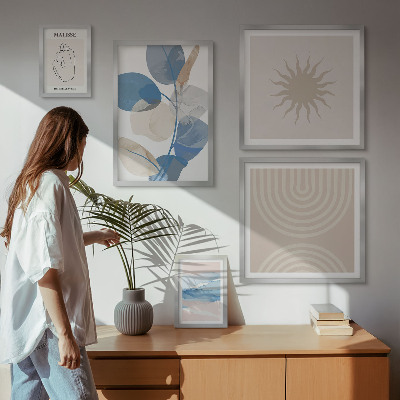 Lot de tableaux encadrés Plantes abstraites élégantes