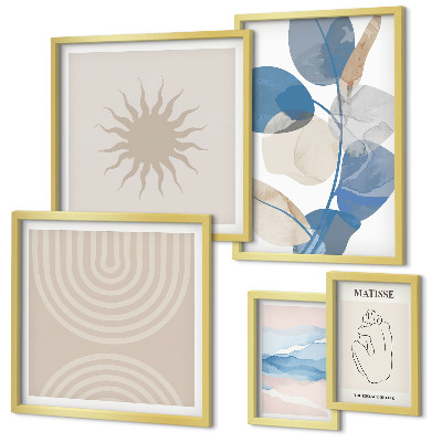Lot de tableaux encadrés Plantes abstraites élégantes