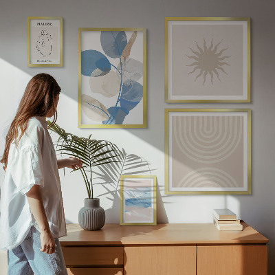 Lot de tableaux encadrés Plantes abstraites élégantes