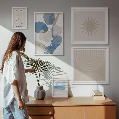 Lot de tableaux encadrés Plantes abstraites élégantes