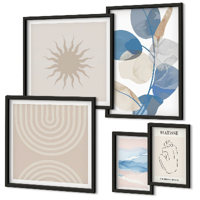 Lot de tableaux encadrés Plantes abstraites élégantes